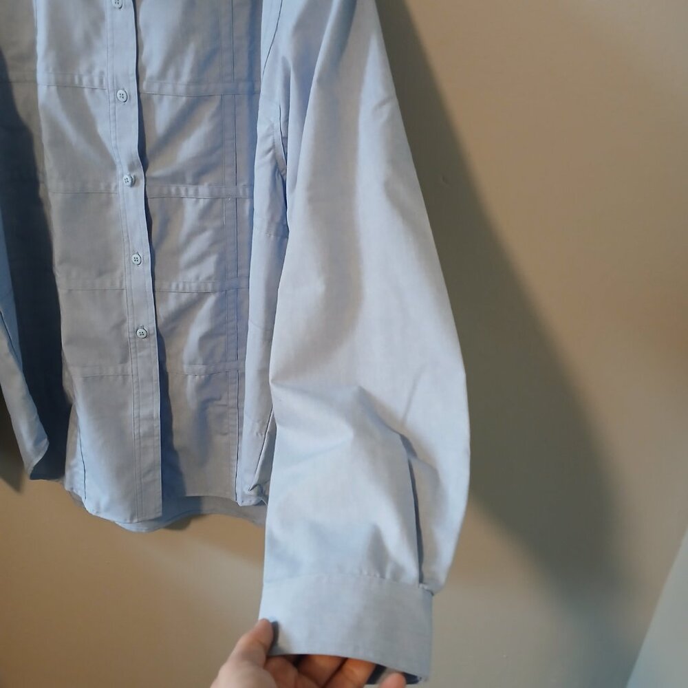 Ol' Paint Women's Stitched Lattice Front Light Blue Long Sleeve Sz 2xl Cotton - Picture 7 of 11